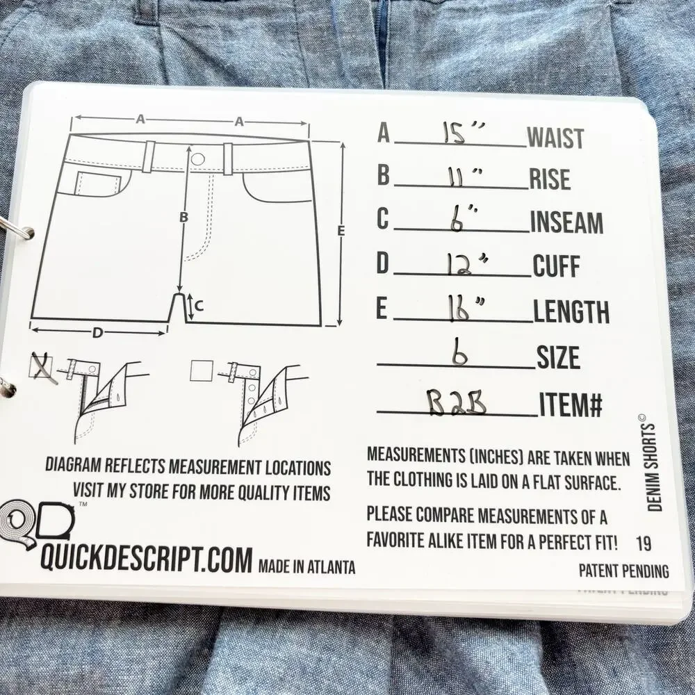 Boden Linen Cotton Blend 6" Classic Blue Short Womens Size 6 Slash Pockets - Picture 2 of 10